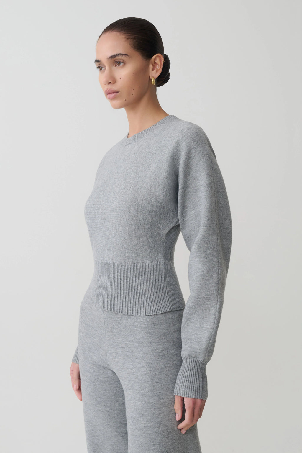 Ciaralee Cinched Waist Jumper - Grey Marle