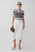 Mary Denim Capris - White