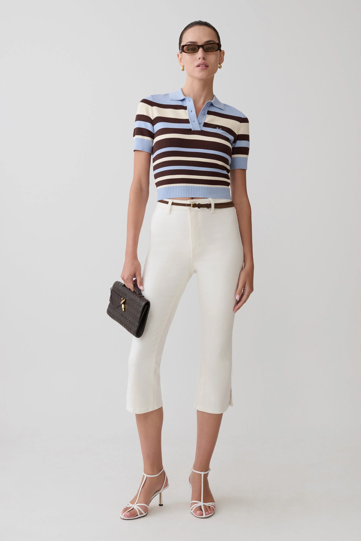 Mary Denim Capris - White