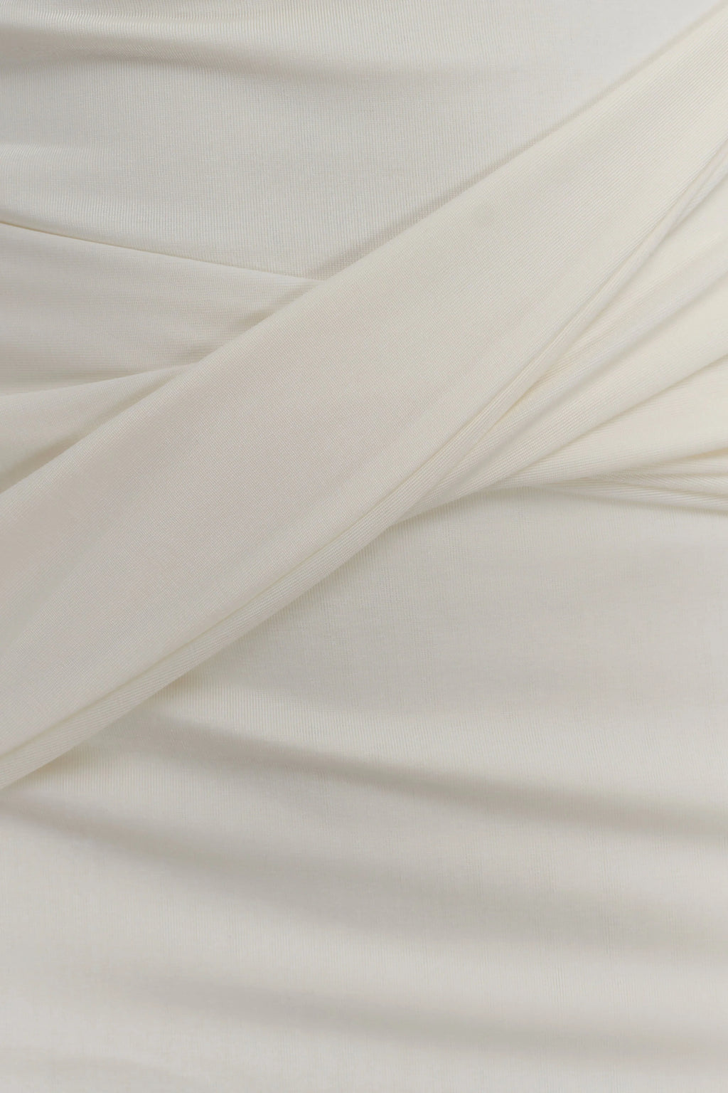 Henley Slinky Drape Mini Dress - Ivory