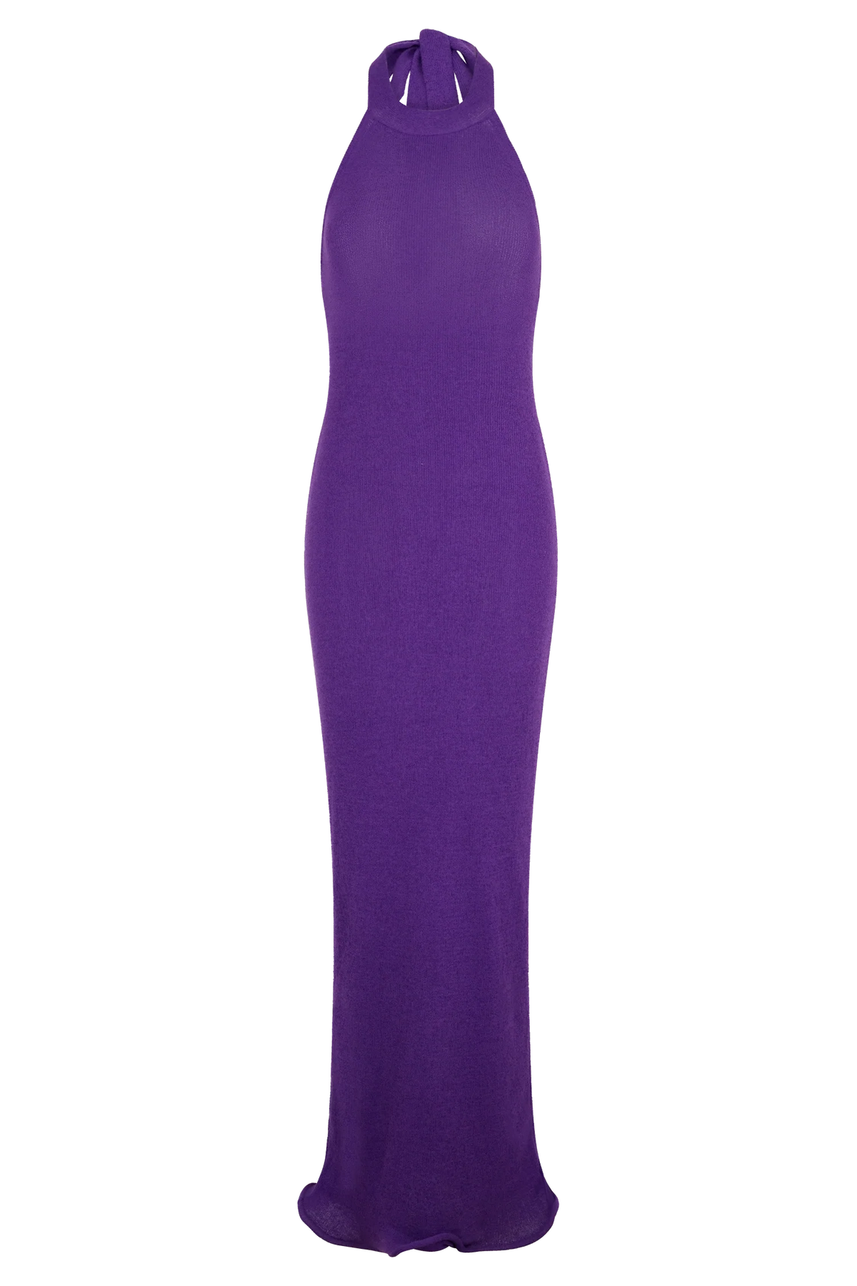 Melodie Halter Knit Maxi Dress - Purple