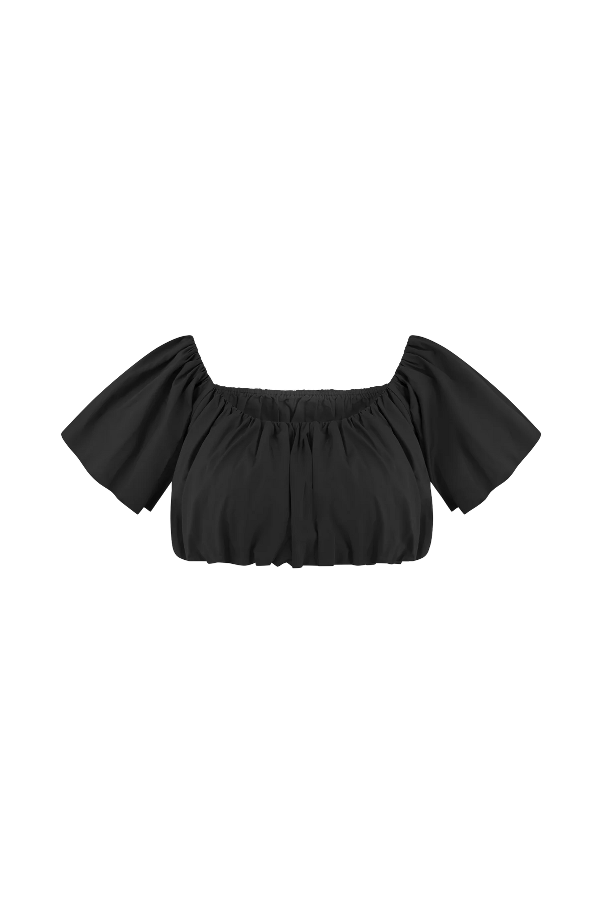 Autumn Off Shoulder Bubble Top - Black