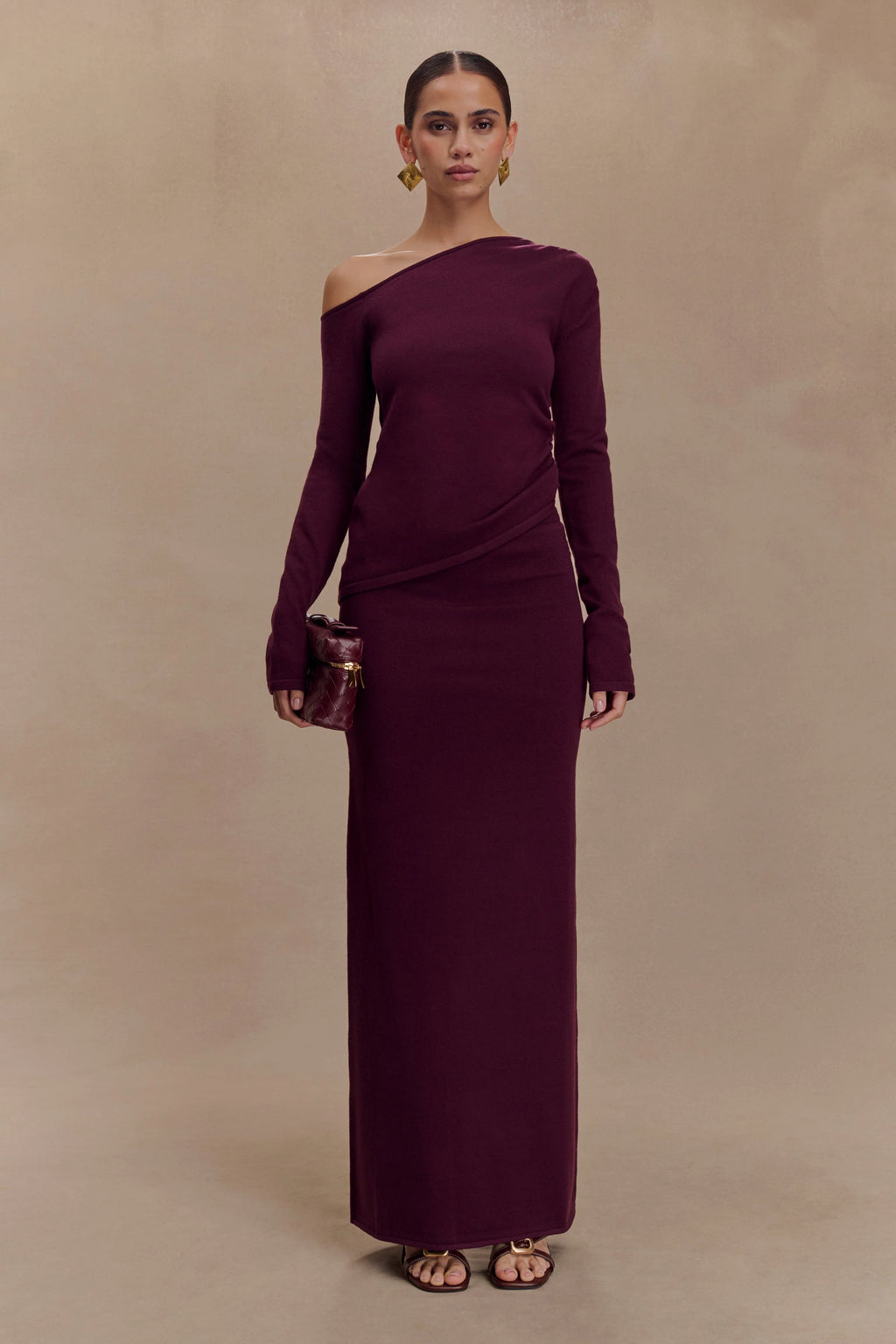 Miles Knit Maxi Skirt - Plum