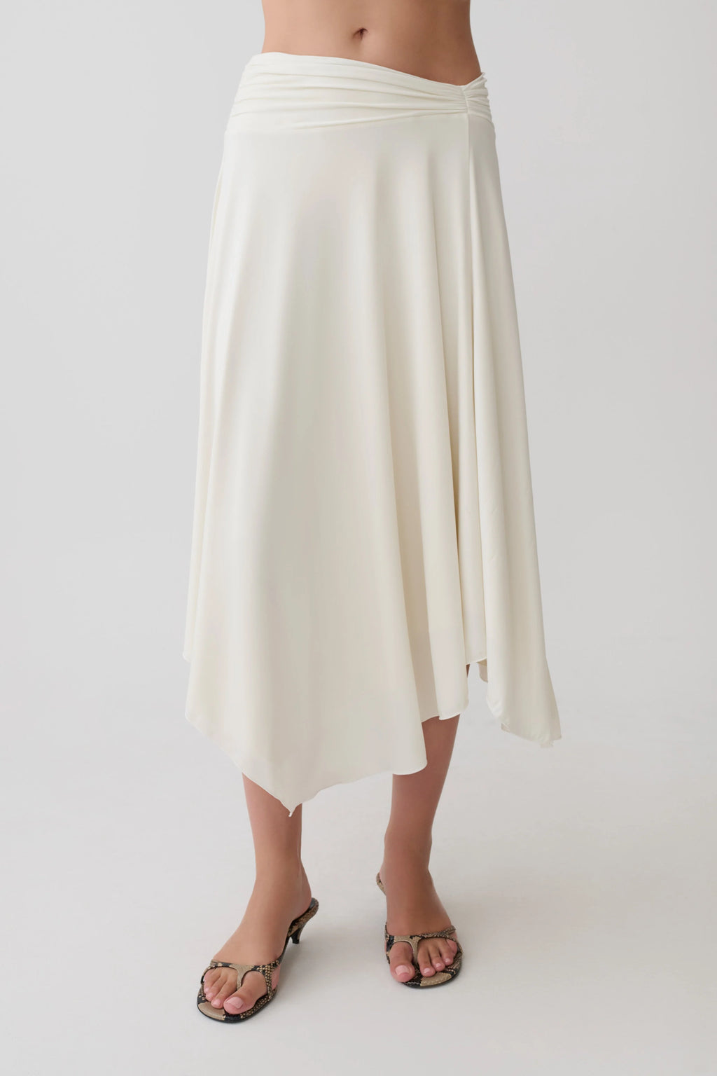 Luu Slinky Midi Skirt - Ivory