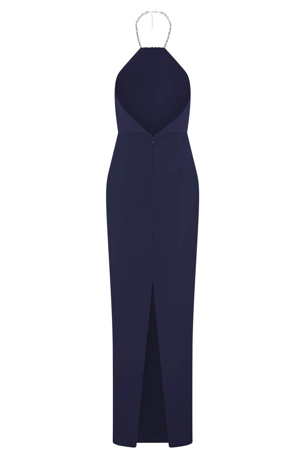 Elina Satin Necklace Maxi Dress - Navy