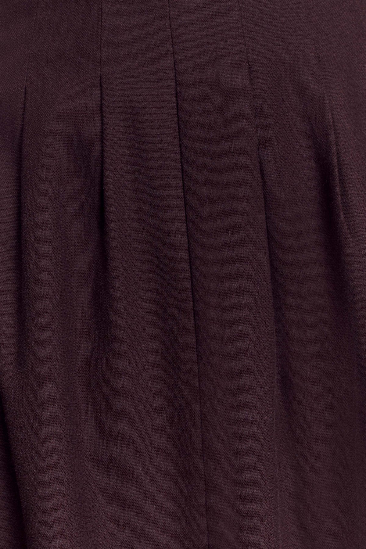 Aysha Buttoned Linen Midi Dress - Chocolate