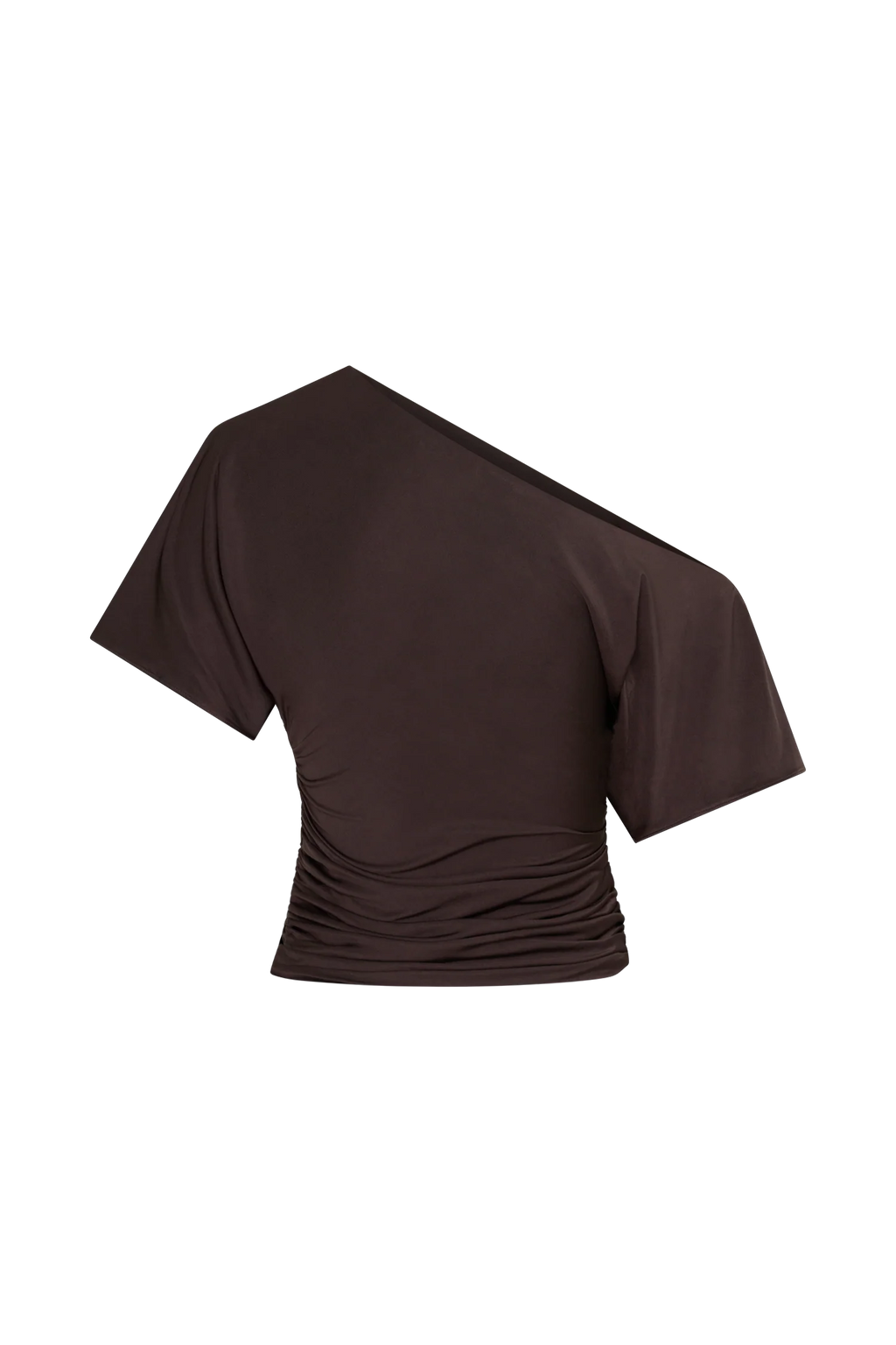 Luu Off Shoulder Slinky Top - Dark Chocolate