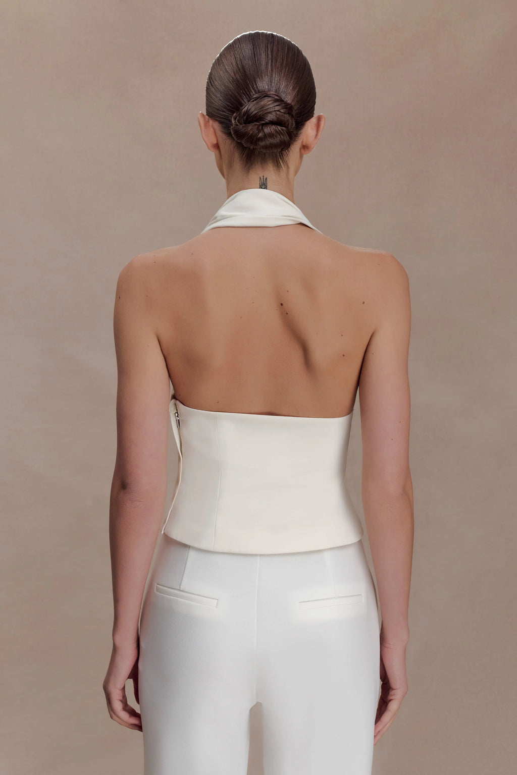Marina Halter Top With Hardware - Ivory