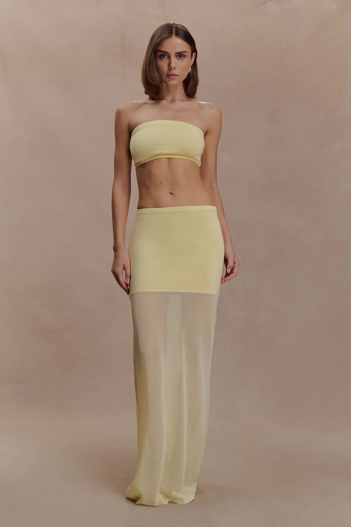 Tanyel Knit Bandeau Top - Lemon