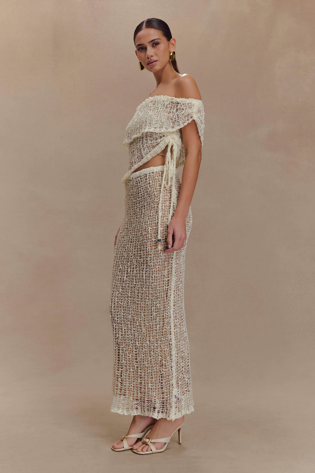 Cordelia Off Shoulder Knit Top - Ivory
