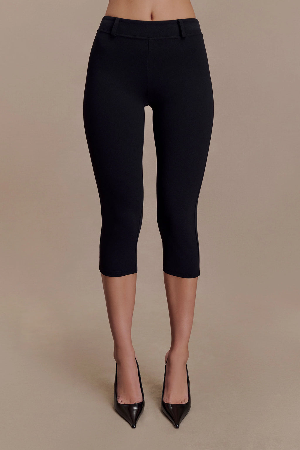 Blanca Stretch Crepe Capri Pants - Black