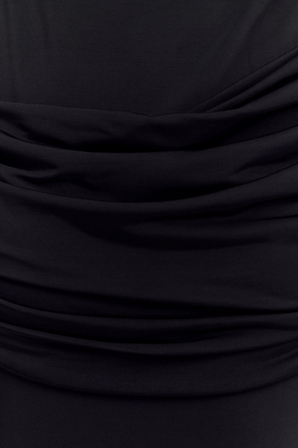 Henley Slinky Drape Maxi Dress - Black
