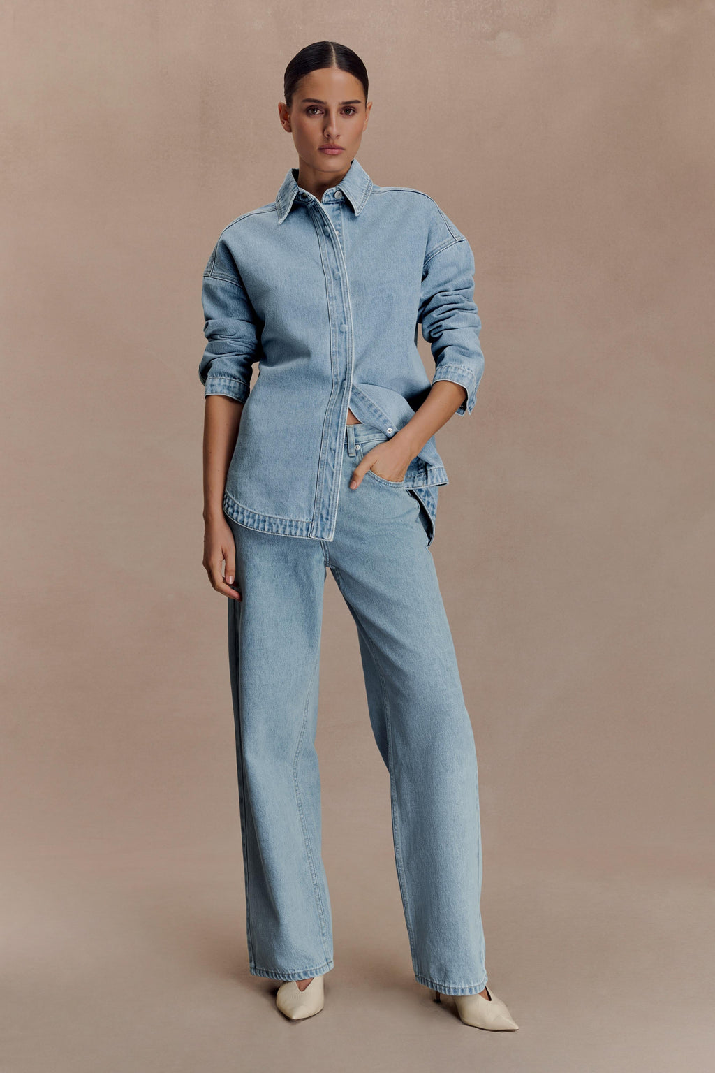 Lioda Oversized Denim Shirt - 80'S Blue