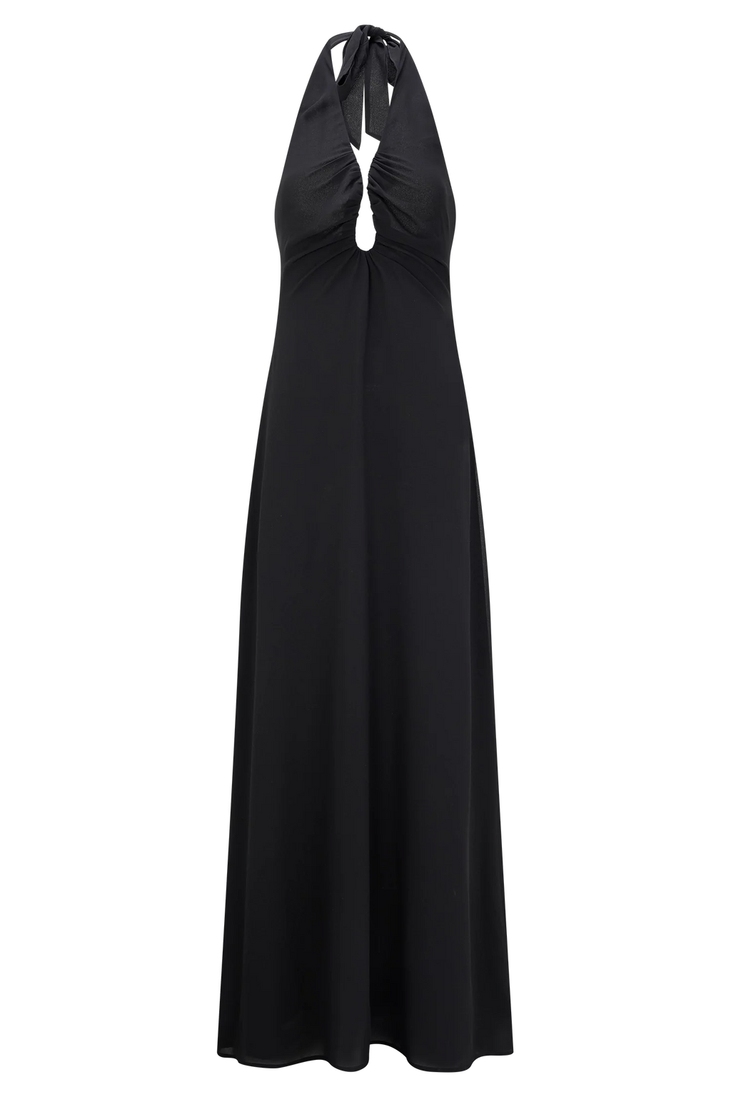 Malakhai Chiffon Halter Maxi Dress - Black