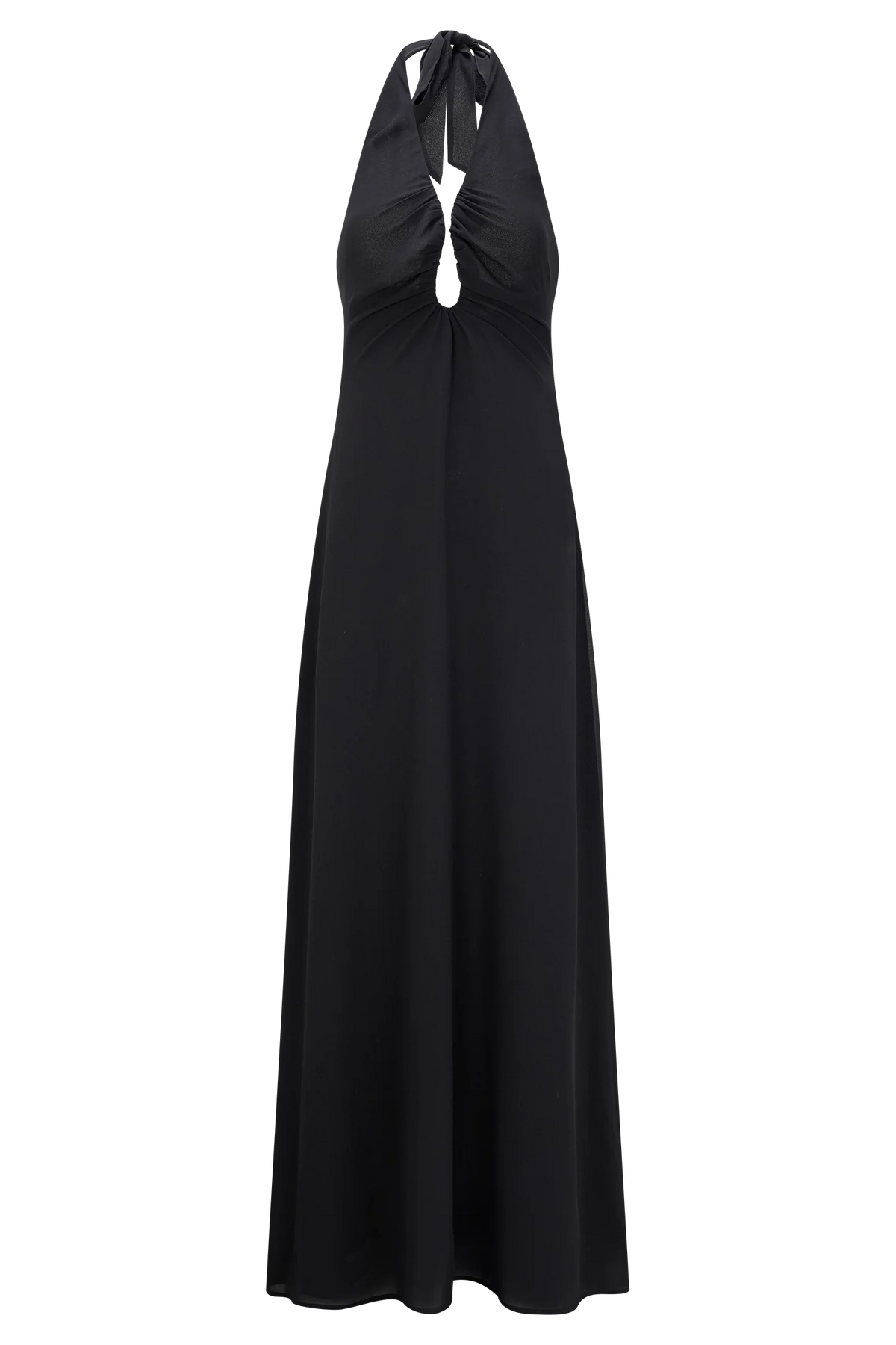 Malakhai Chiffon Halter Maxi Dress - Black