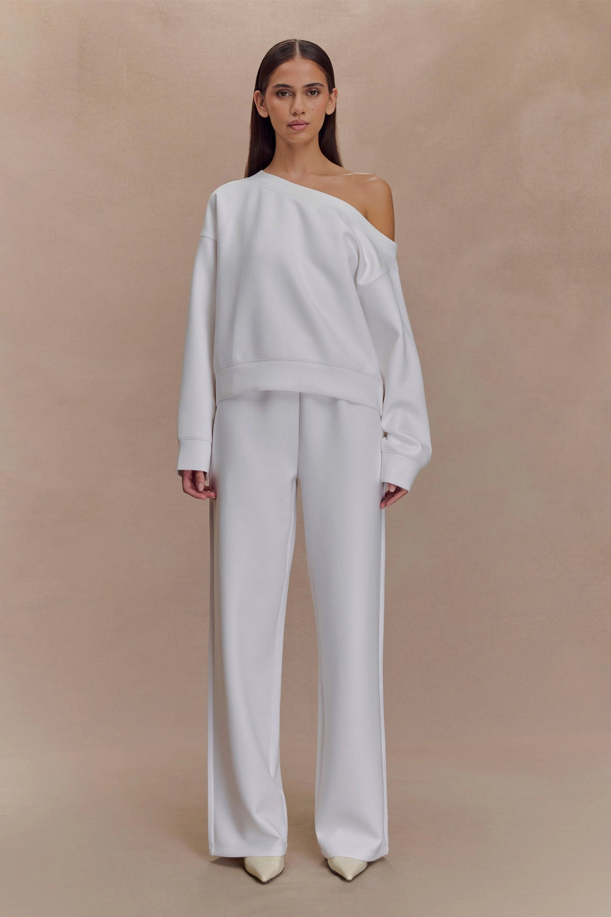 Aiden Slouchy Crew Jumper - Ivory