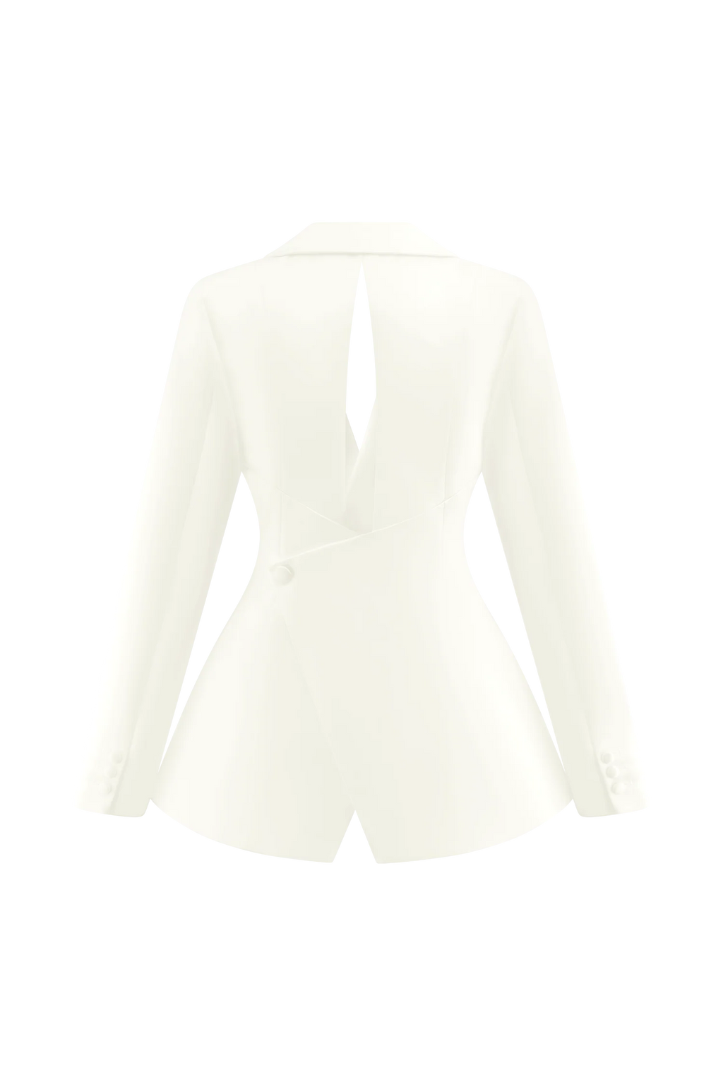 Ada Tailored Satin Blazer - Ivory