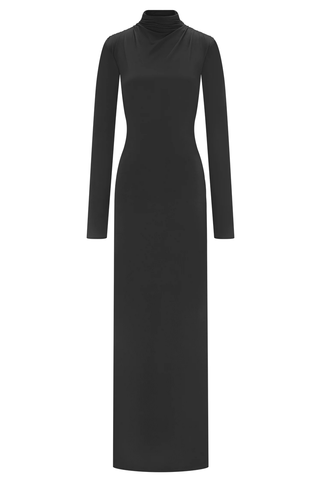 Kiyah Slinky Cut Out Maxi Dress - Black