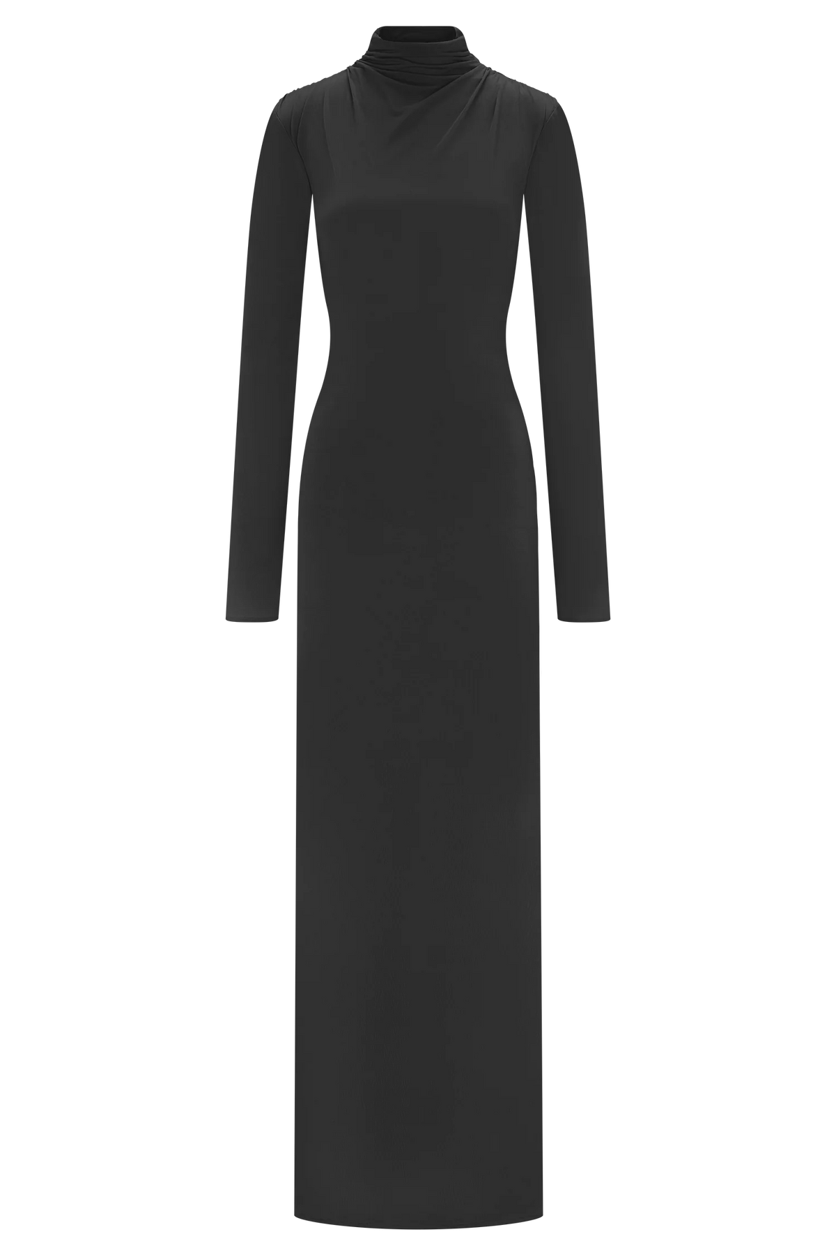 Kiyah Slinky Cut Out Maxi Dress - Black