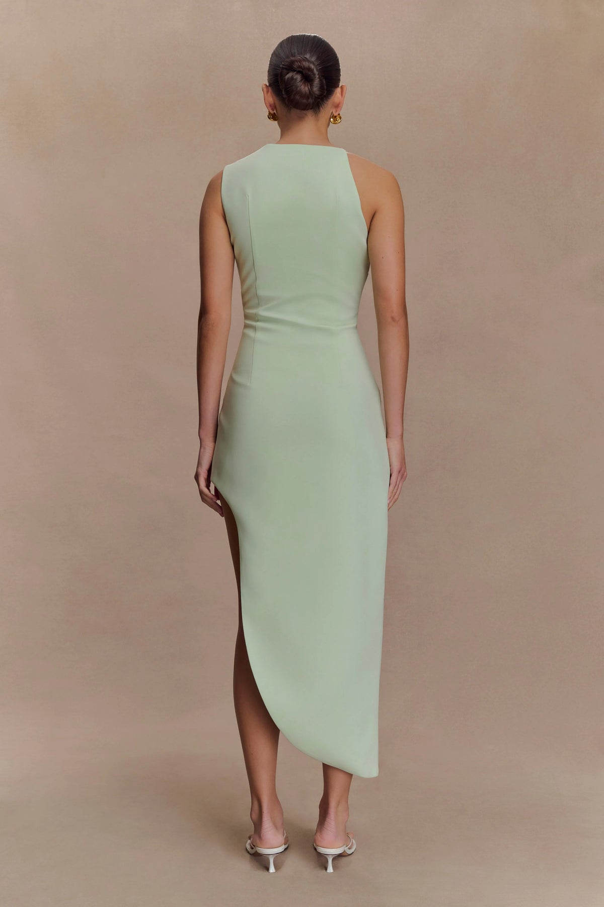 Virginia Suiting Embroidered Midi Dress - Sage