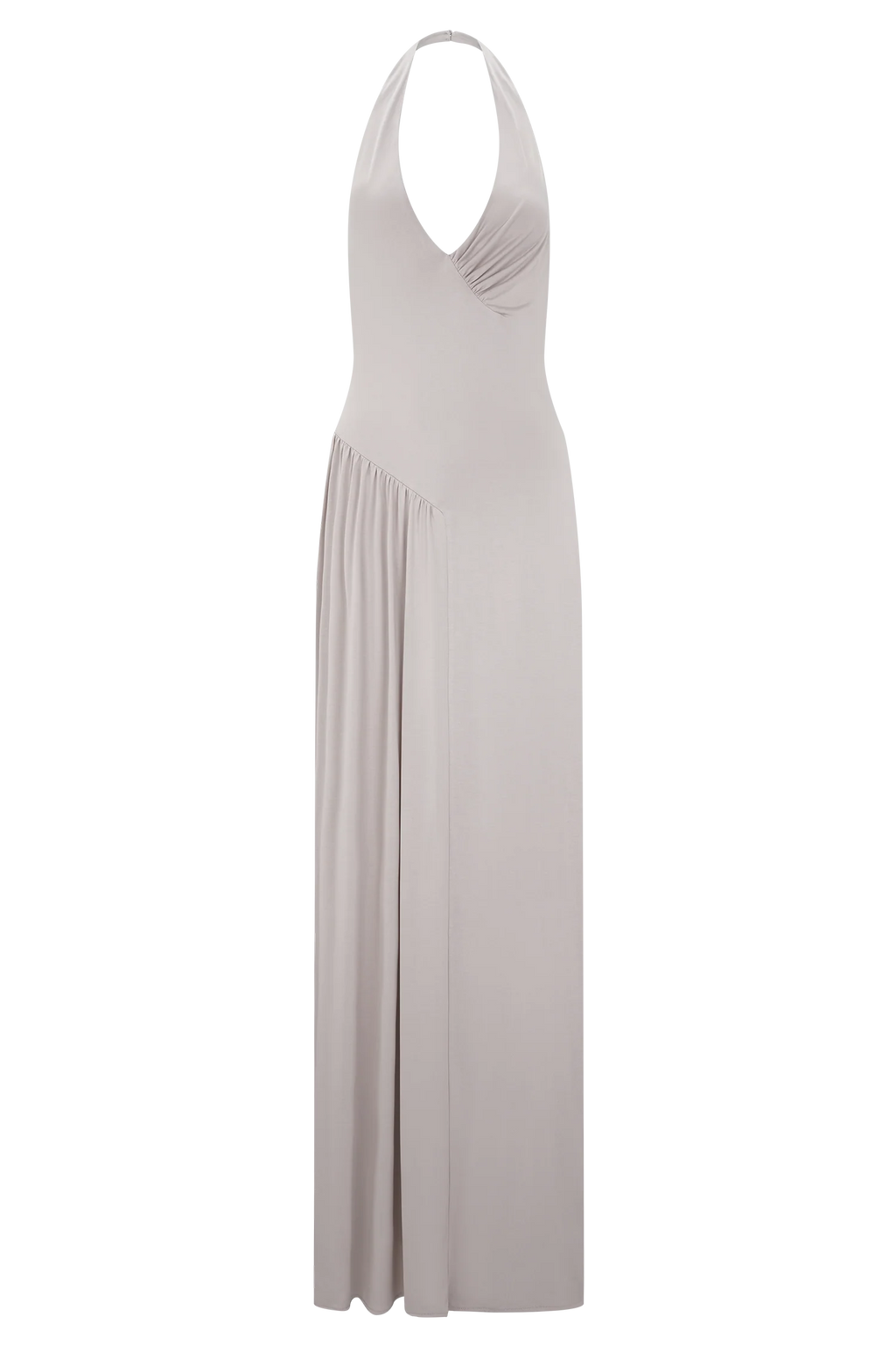 Yelena Ruched Halter Maxi Dress - Taupe