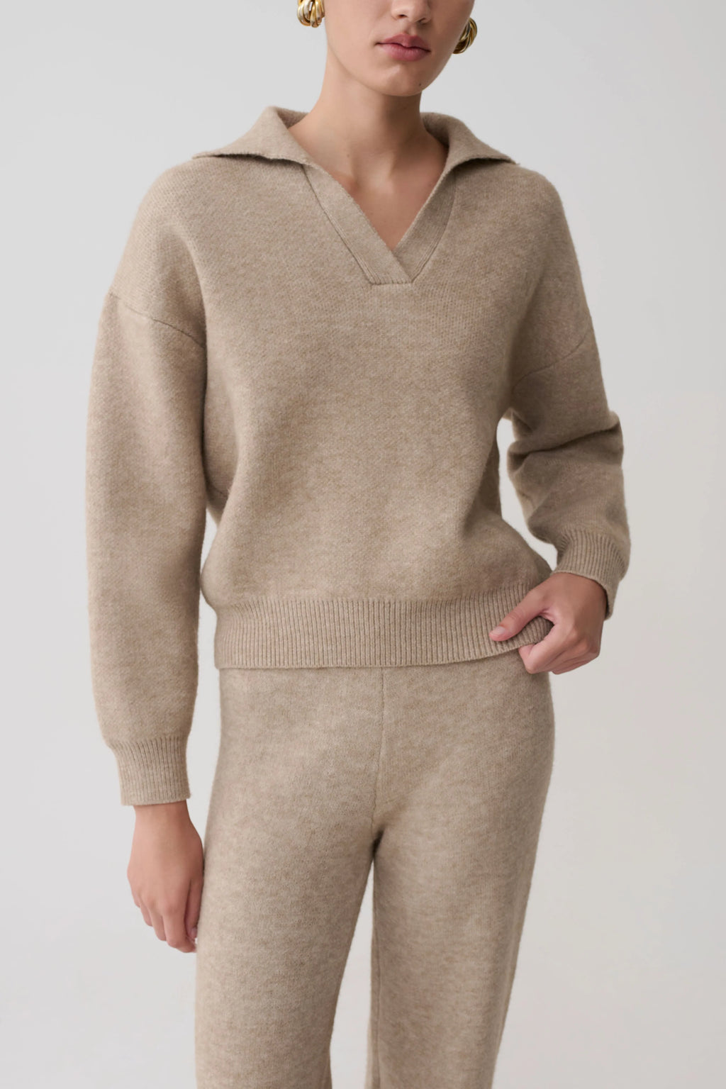 Luca Knit Jumper - Beige Marle