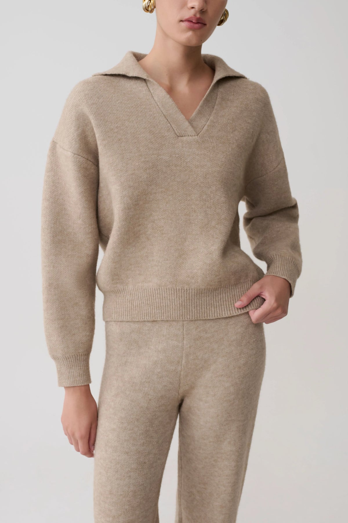 Luca Knit Jumper - Beige Marle