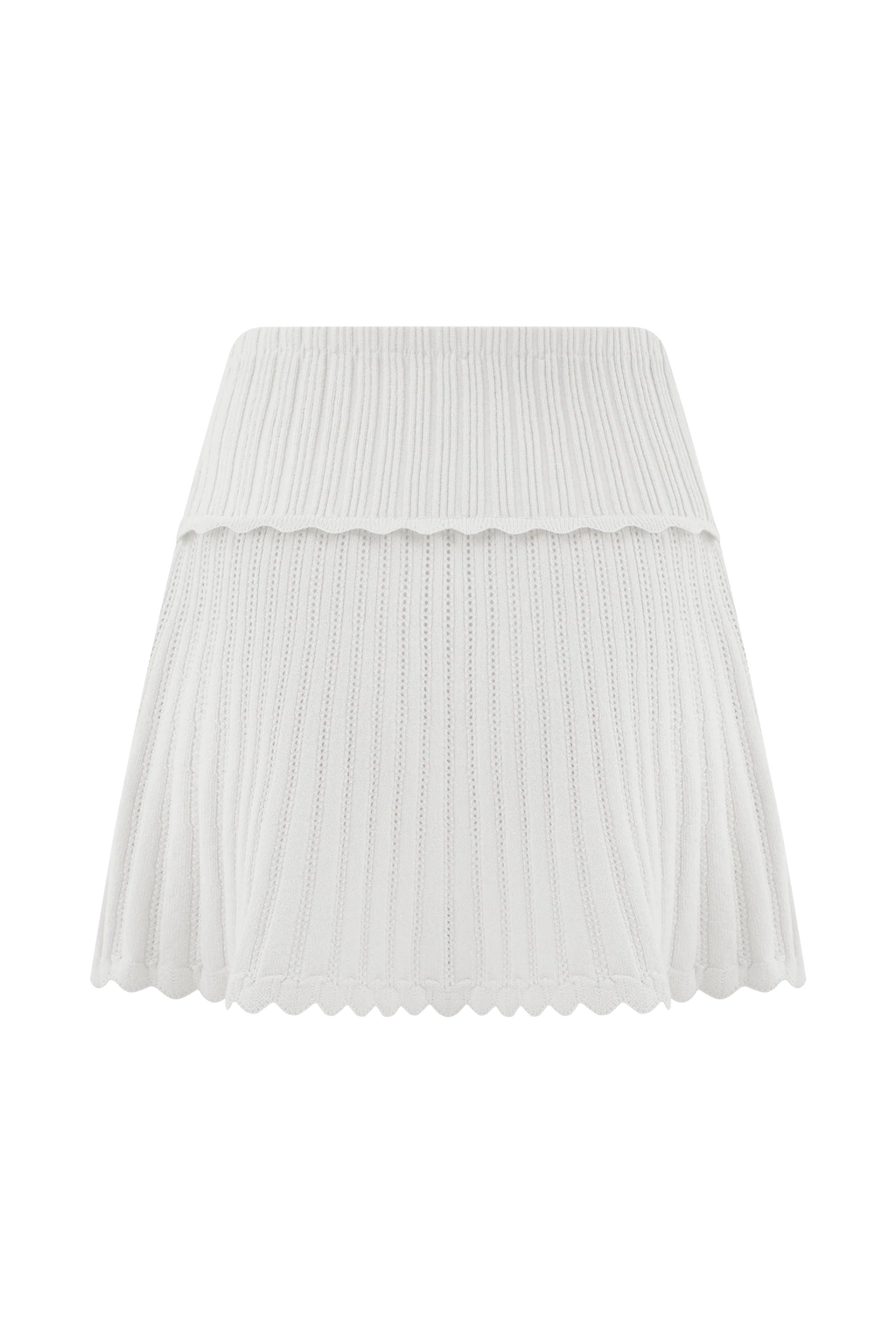 Indy Pointelle Knit Mini Skirt - Ivory