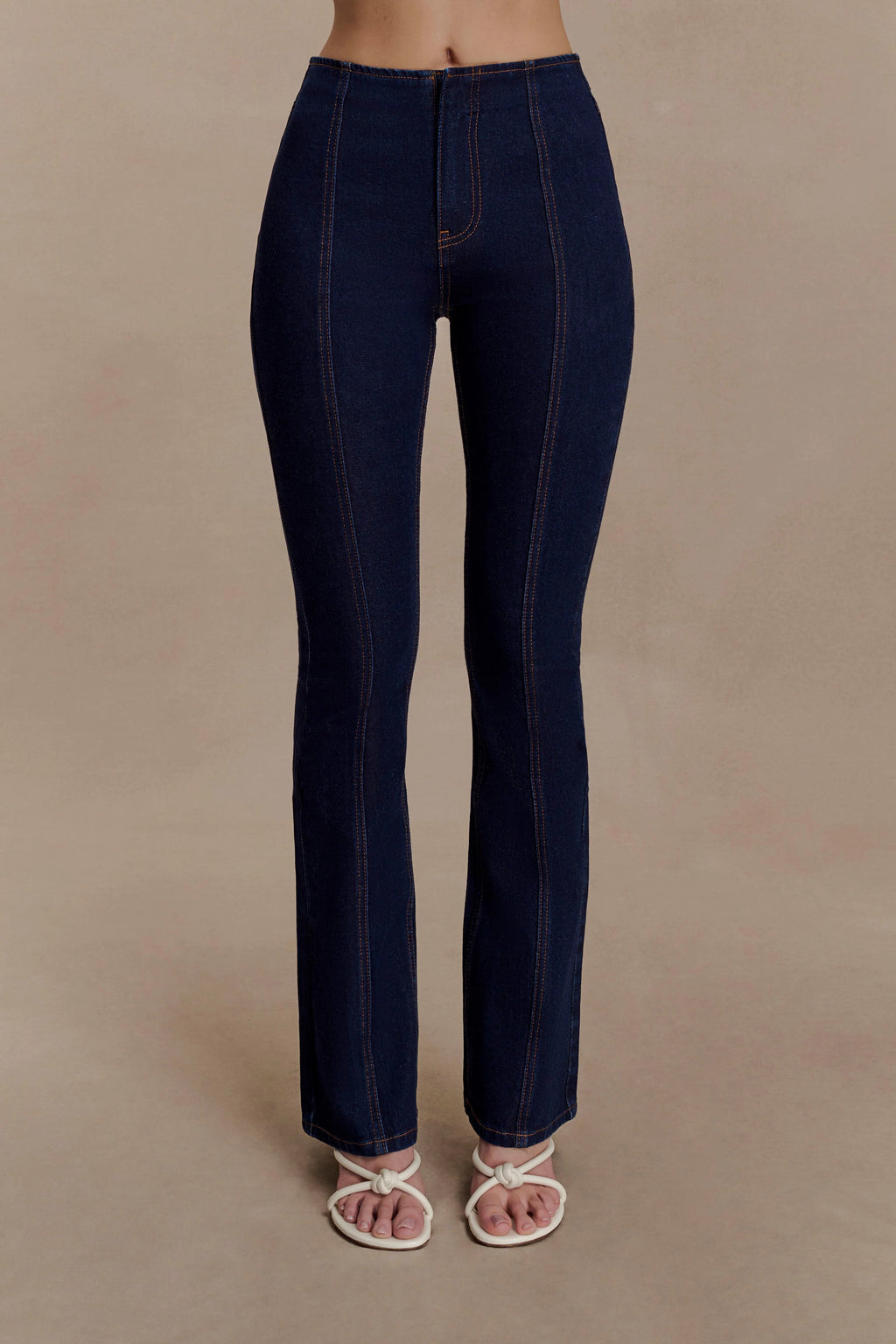 Clio Paneled Flare Jeans - Indigo Blue