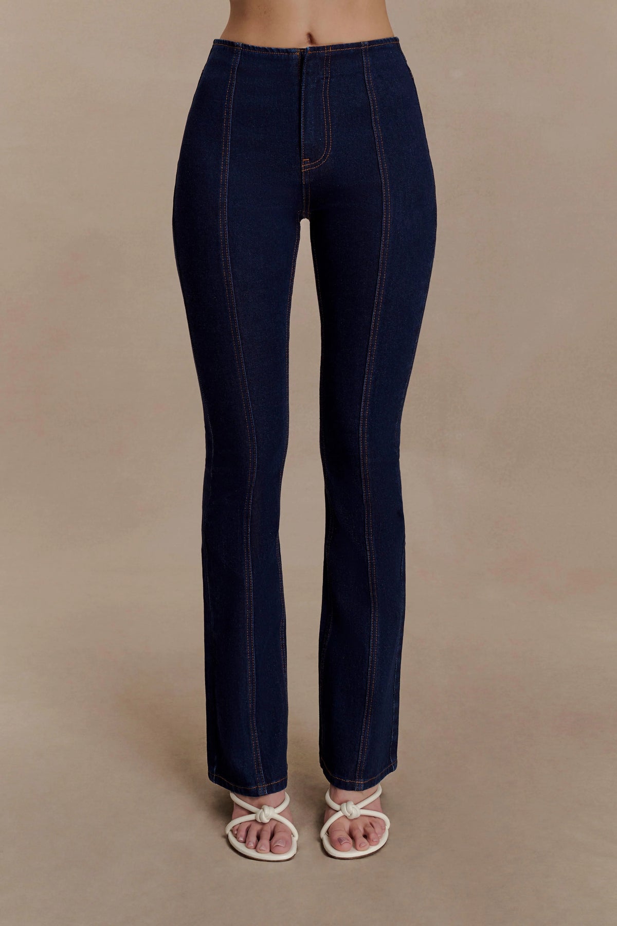 Clio Paneled Flare Jeans - Indigo Blue