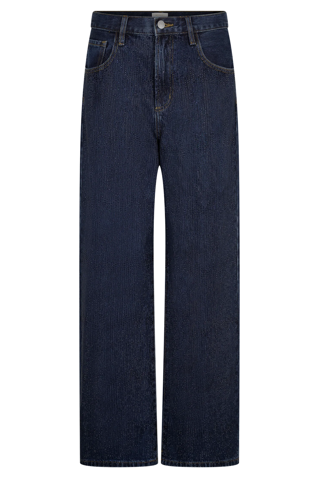Laina Mid Rise Diamante Denim Jeans - Midnight Blue