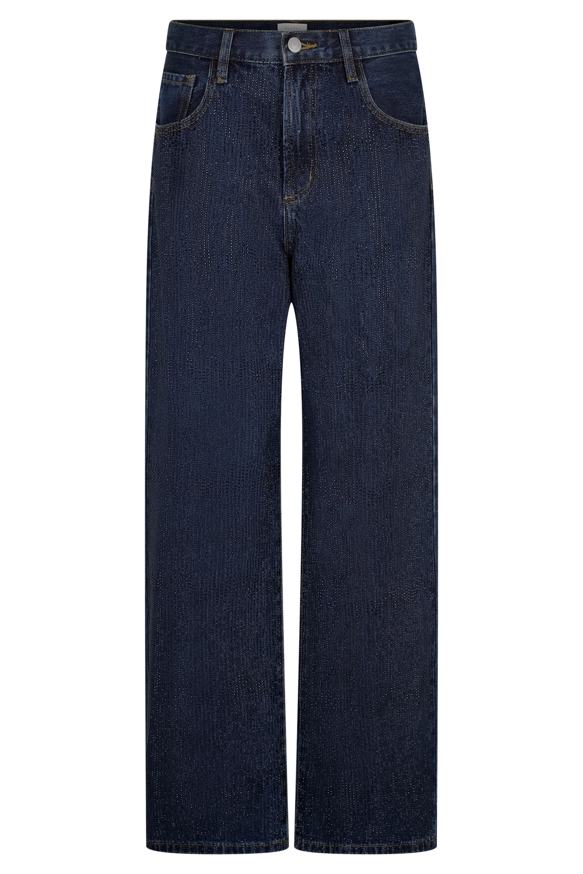Laina Mid Rise Diamante Denim Jeans - Midnight Blue