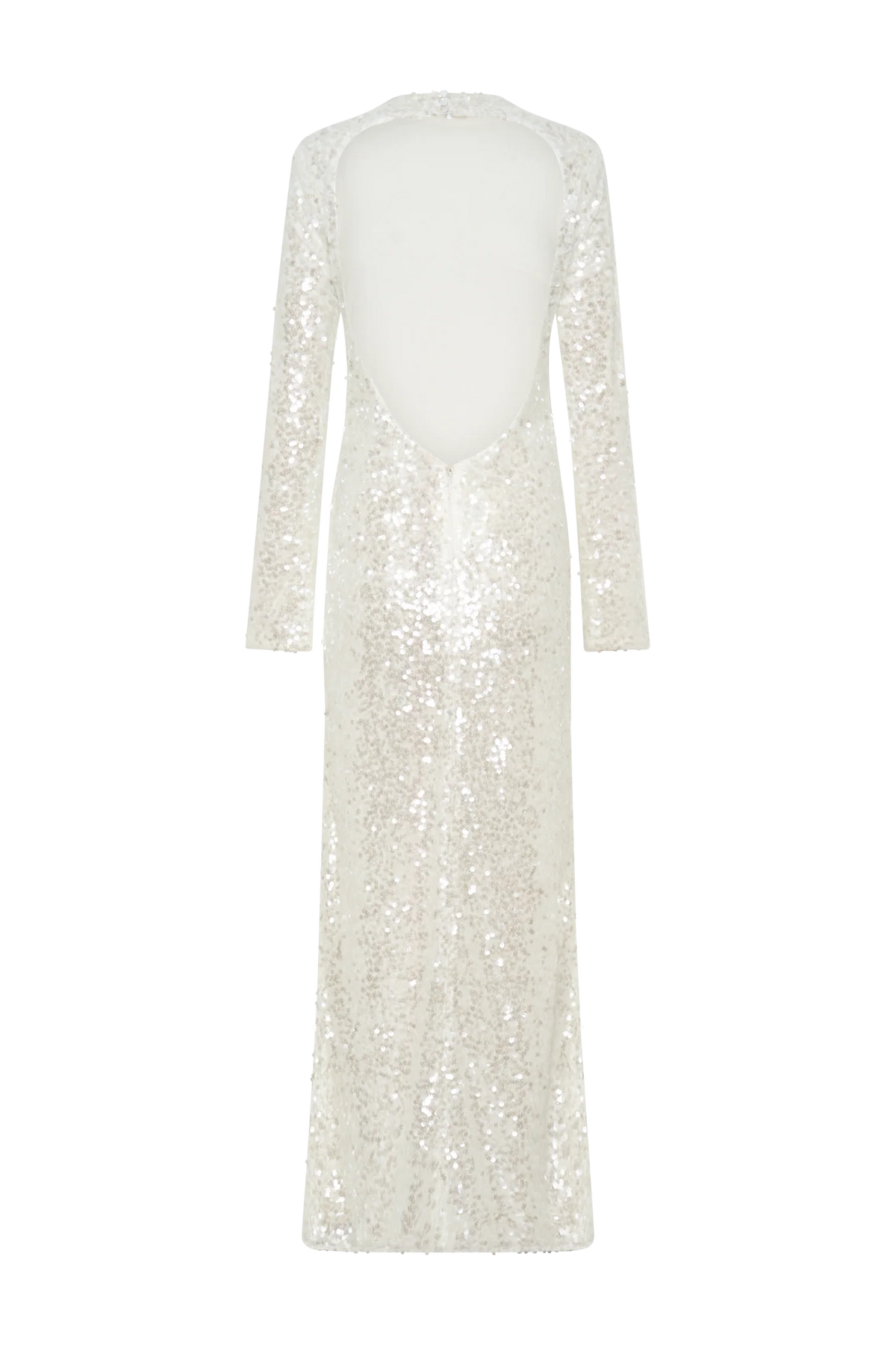 Sofia Long Sleeve Sequin Maxi Dress - White