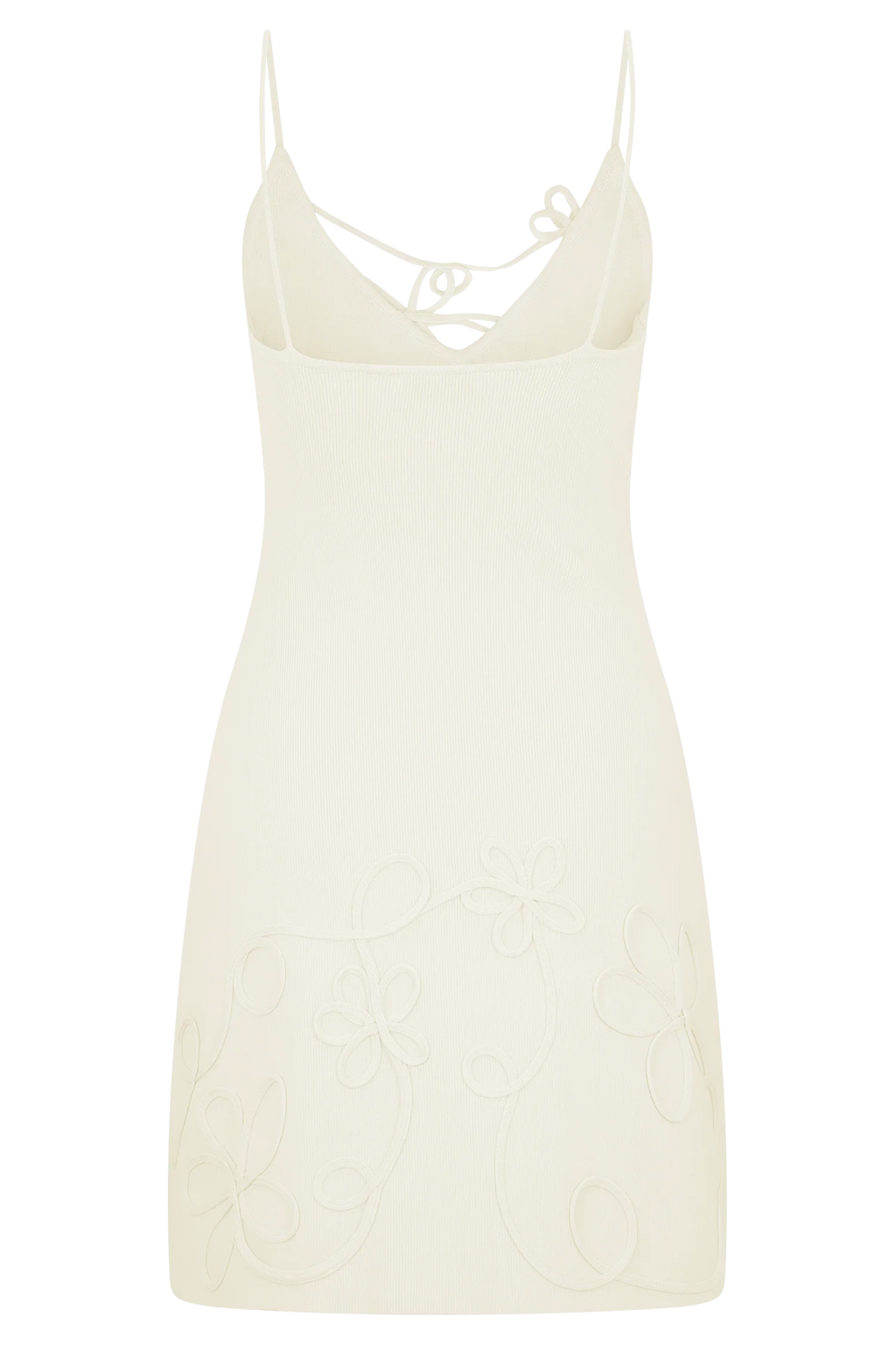 Brullo Embroidery Knit Mini Dress - Ivory