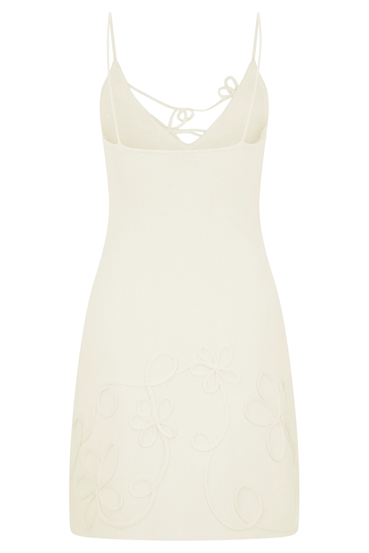 Brullo Embroidery Knit Mini Dress - Ivory