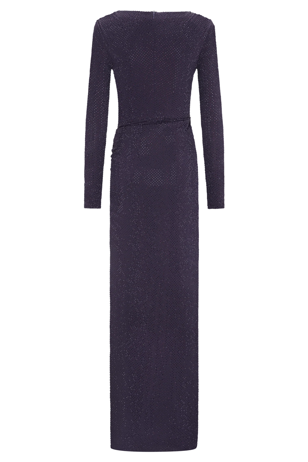 Deanna Long Sleeve Diamante Maxi Dress - Purple